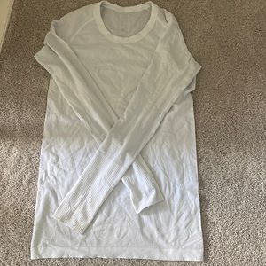 EUC lululemon swiftly long sleeve tee white